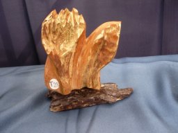 T-23  | Blüte mit Blatt | Apfel (auf Holz - mit Gold-Struktur) | 12/8/6 cm